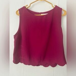Monteau Magenta/Pink Scallop Edge Crop Top